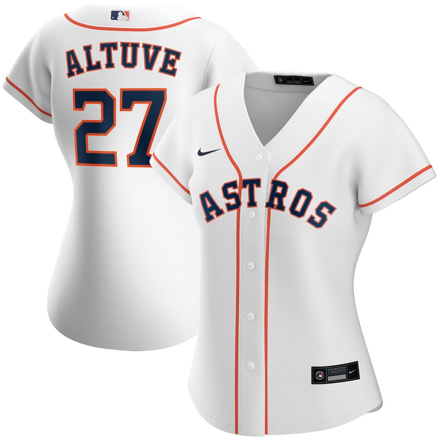 Houston Astros #27 Jose Altuve Nike Women Home 2020 MLB Player Jersey White